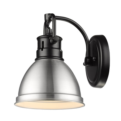Yep by Golden Lighting Duncan 1-light Vanity in Matte Black and Pewter shade - - Golden Lighting