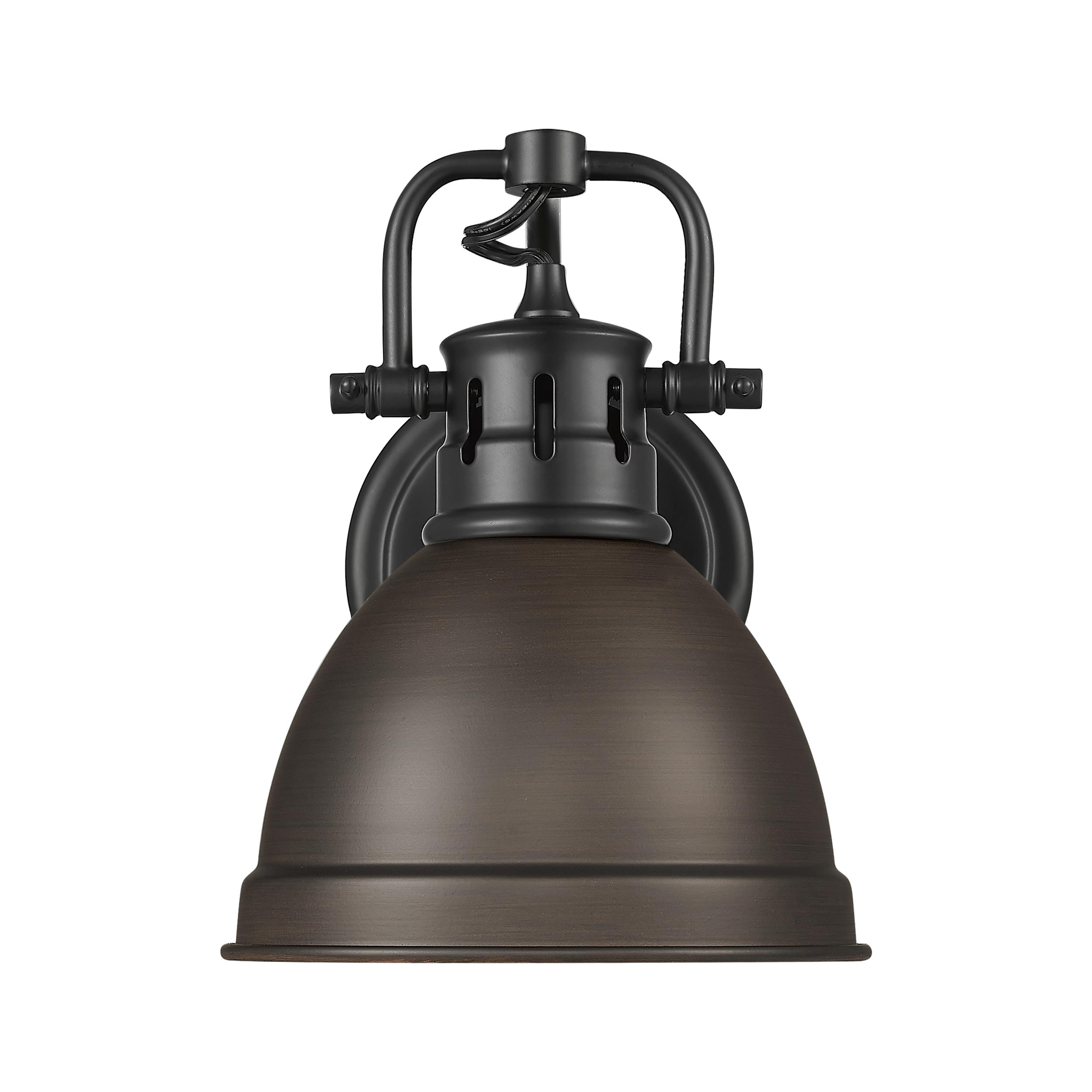 Yep by Golden Lighting Duncan 1-light Vanity in Matte Black and Rubbed Bronze shade - - Golden Lighting