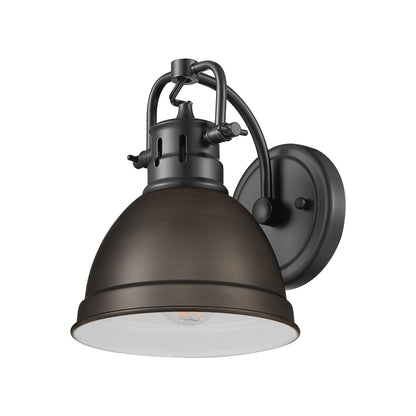 Yep by Golden Lighting Duncan 1-light Vanity in Matte Black and Rubbed Bronze shade - - Golden Lighting