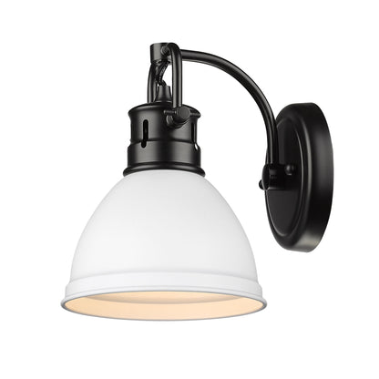 Yep by Golden Lighting Duncan 1-light Vanity in Matte Black and Matte White shade - - Golden Lighting