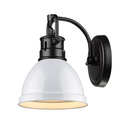 Yep by Golden Lighting Duncan 1-light Vanity in Matte Black and White shade - - Golden Lighting