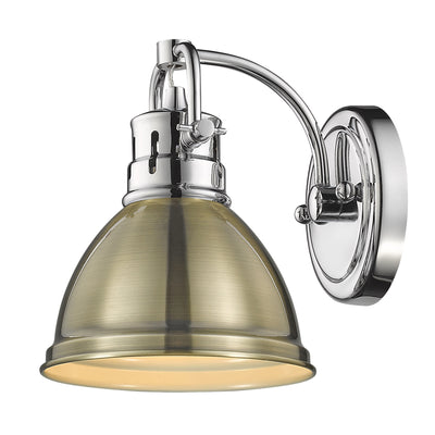Yep by Golden Lighting Duncan 1-light Vanity in Chrome and Aged Brass shade - - Golden Lighting