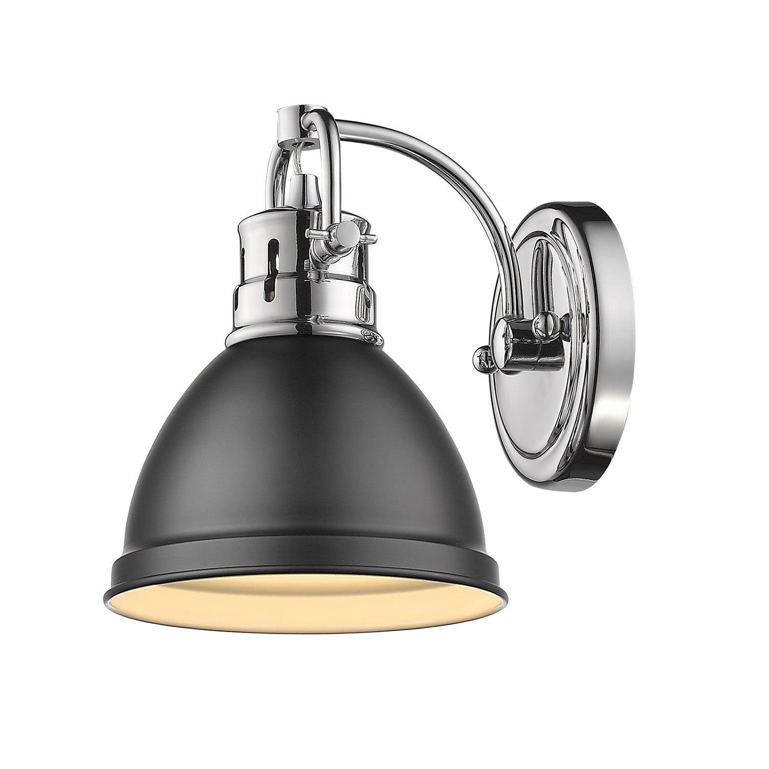Yep by Golden Lighting Duncan 1-light Vanity in Chrome and Matte Black shade - - Golden Lighting
