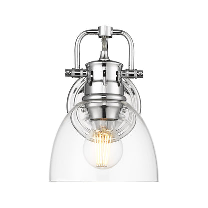 Yep by Golden Lighting Duncan 1-light Vanity in Chrome and Clear Glass - - Golden Lighting