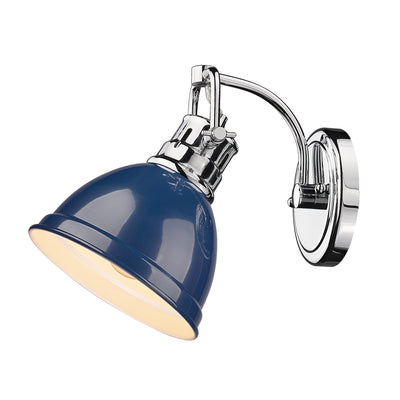 Yep by Golden Lighting Duncan 1-light Vanity in Chrome and Navy Blue shade - - Golden Lighting