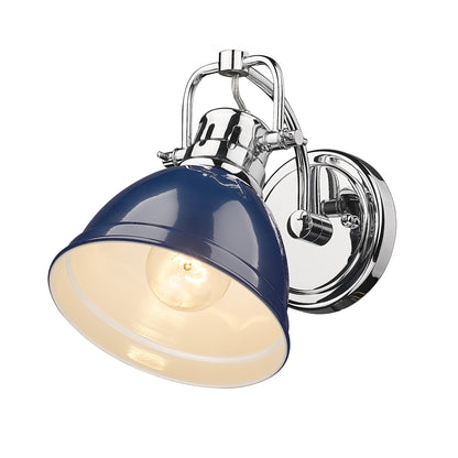 Yep by Golden Lighting Duncan 1-light Vanity in Chrome and Navy Blue shade - - Golden Lighting