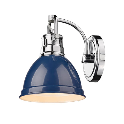 Yep by Golden Lighting Duncan 1-light Vanity in Chrome and Navy Blue shade - - Golden Lighting