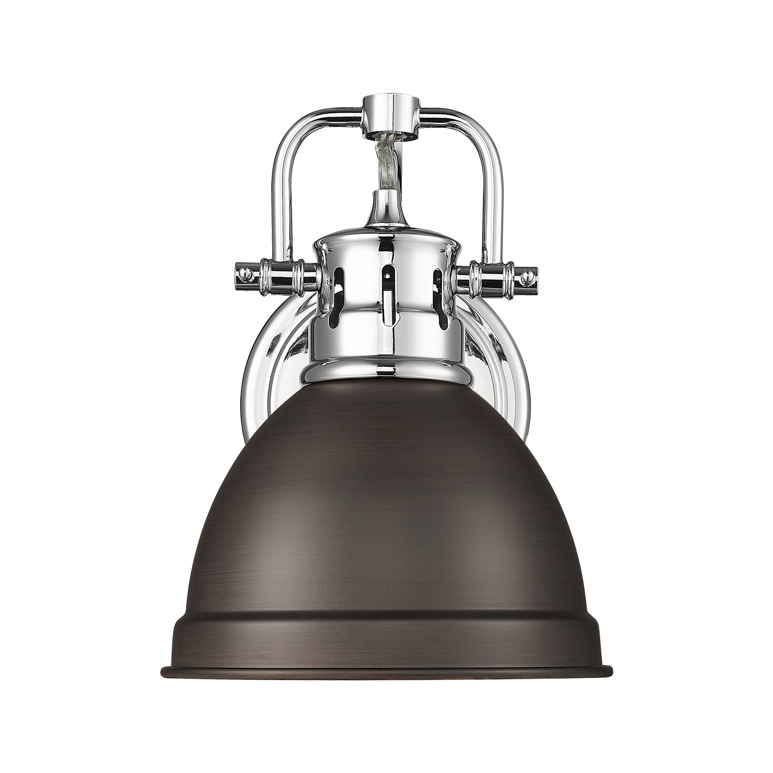 Yep by Golden Lighting Duncan 1-light Vanity in Chrome and Rubbed Bronze shade - - Golden Lighting