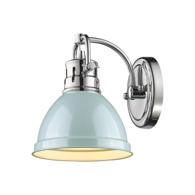 Yep by Golden Lighting Duncan 1-light Vanity in Chrome and Seafoam shade - - Golden Lighting
