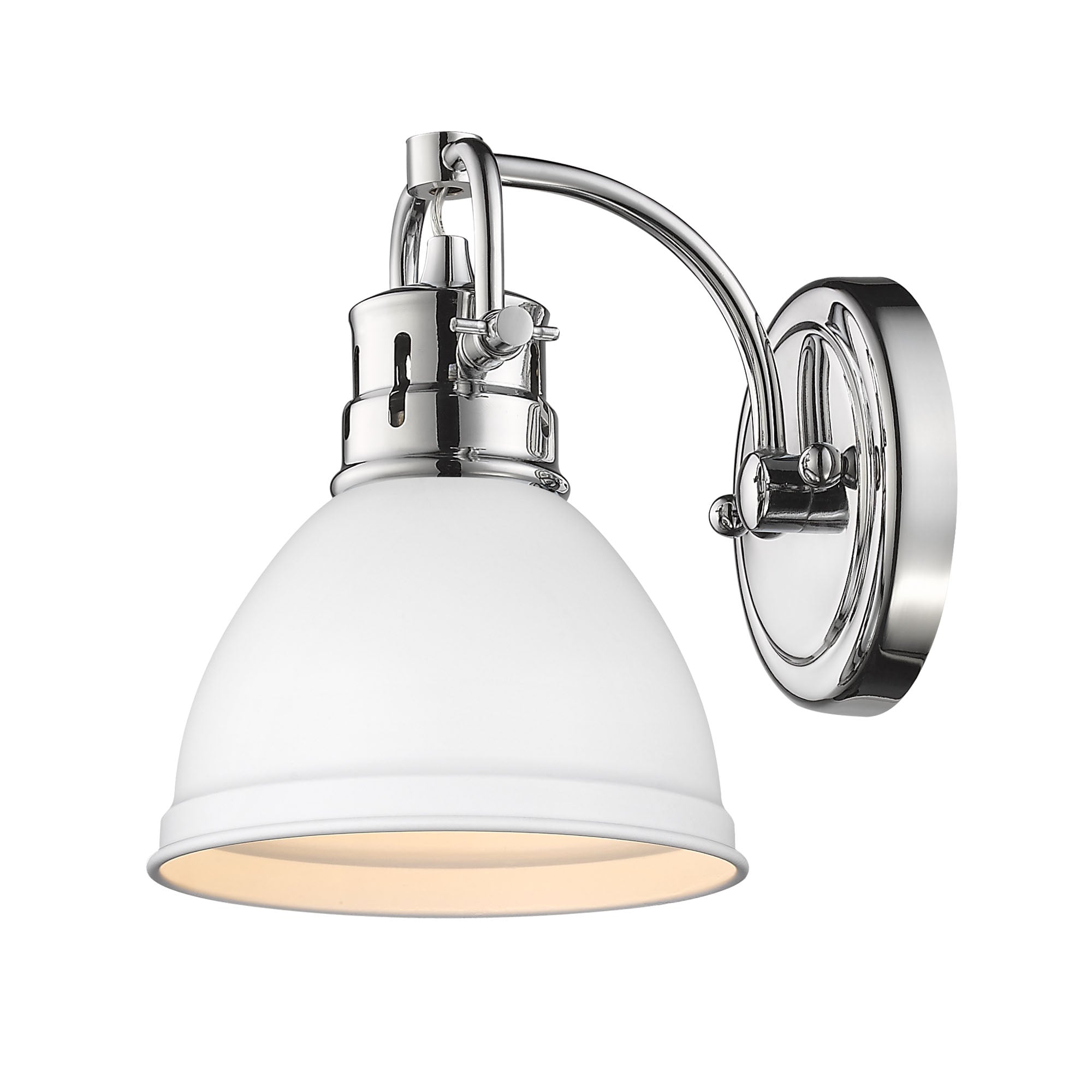Yep by Golden Lighting Duncan 1-light Vanity in Chrome and Matte White shade - - Golden Lighting