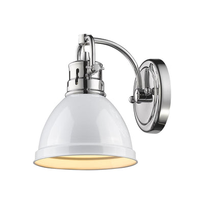 Yep by Golden Lighting Duncan 1-light Vanity in Chrome and White shade - - Golden Lighting