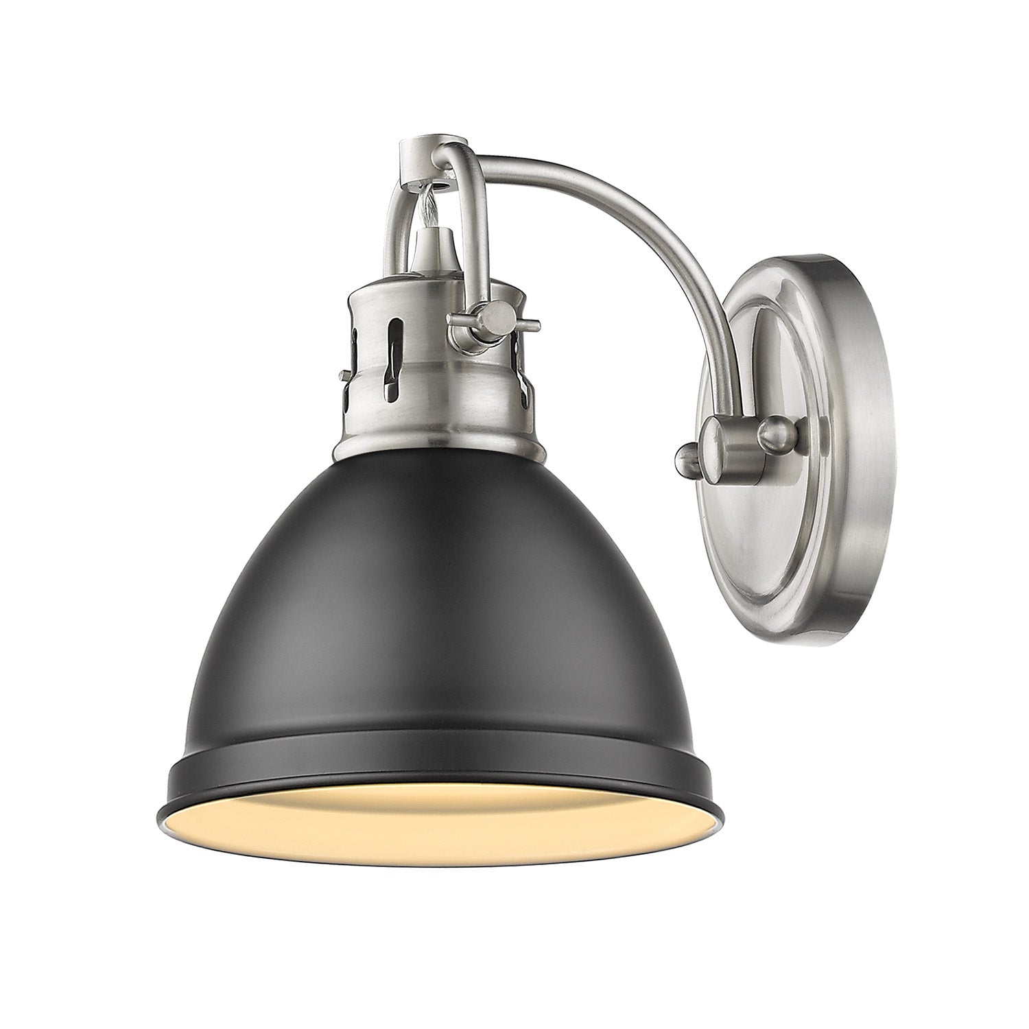 Yep by Golden Lighting Duncan 1-light Vanity in Pewter and Matte Black shade - - Golden Lighting