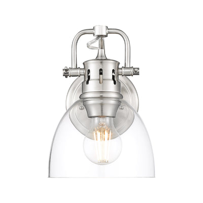 Yep by Golden Lighting Duncan 1-light Vanity in Pewter and Clear Glass - - Golden Lighting