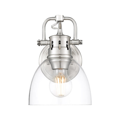 Yep by Golden Lighting Duncan 1-light Vanity in Pewter and Clear Glass - - Golden Lighting