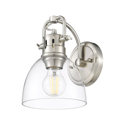 Yep by Golden Lighting Duncan 1-light Vanity in Pewter and Clear Glass - - Golden Lighting