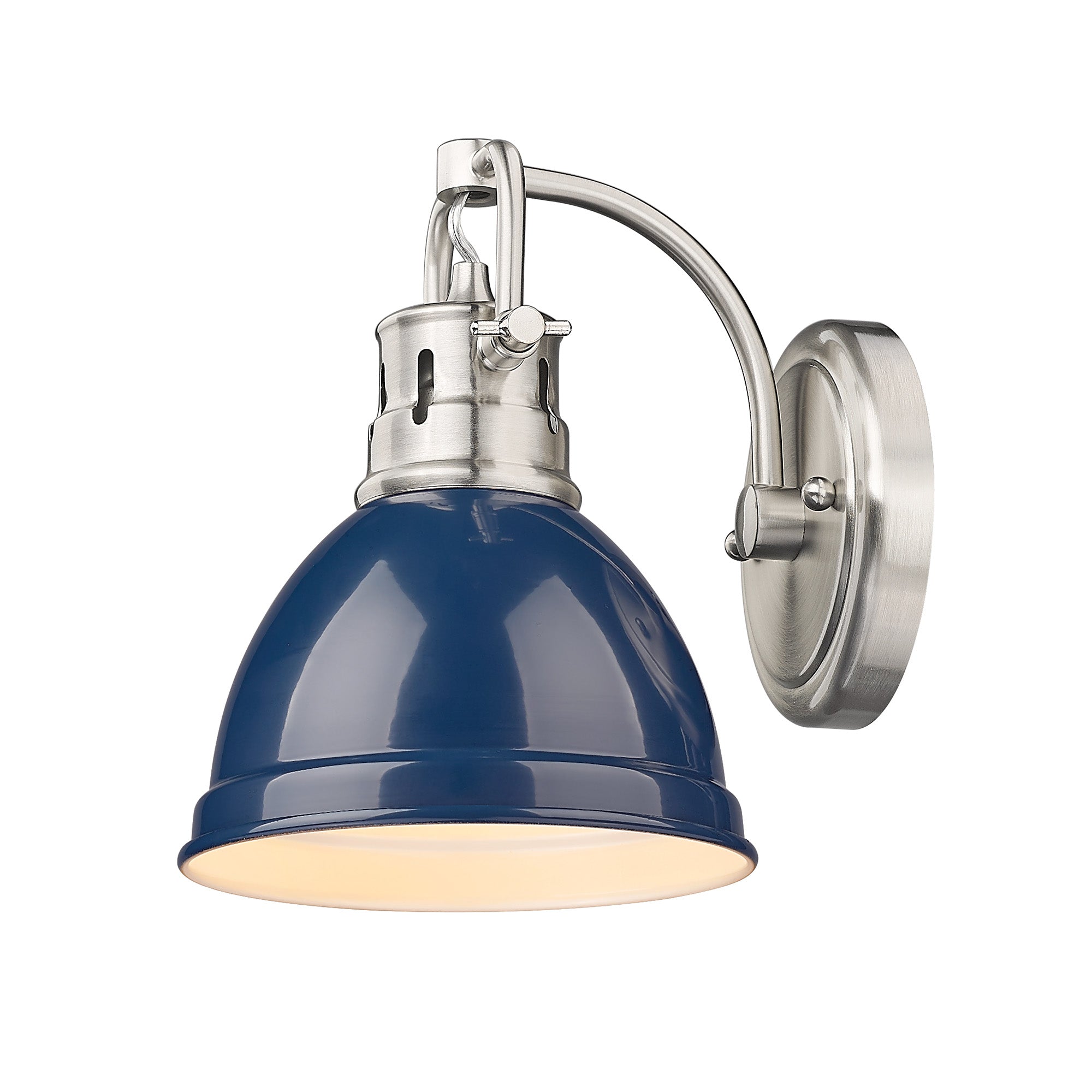 Yep by Golden Lighting Duncan 1-light Vanity in Pewter and Navy Blue shade - - Golden Lighting
