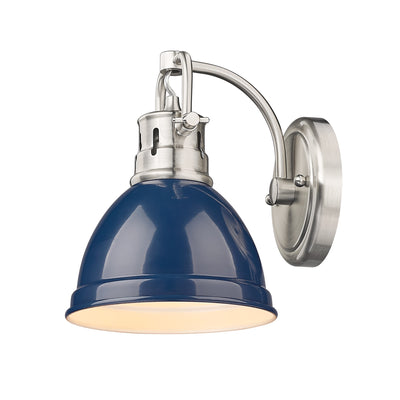 Yep by Golden Lighting Duncan 1-light Vanity in Pewter and Navy Blue shade - - Golden Lighting