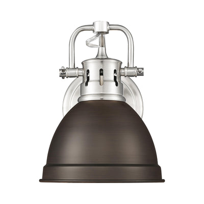 Yep by Golden Lighting Duncan 1-light Vanity in Pewter and Rubbed Bronze shade - - Golden Lighting