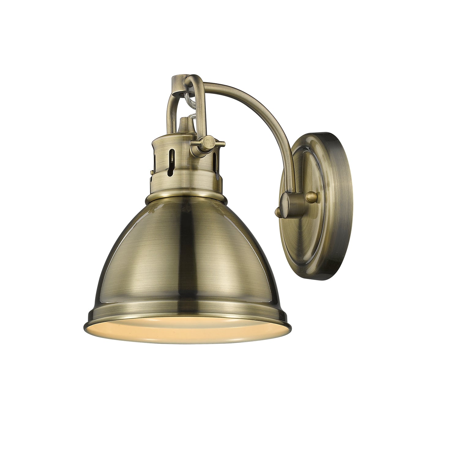 Duncan 1 Light Bath Vanity in Aged Brass with an Aged Brass Shade - - Golden Lighting