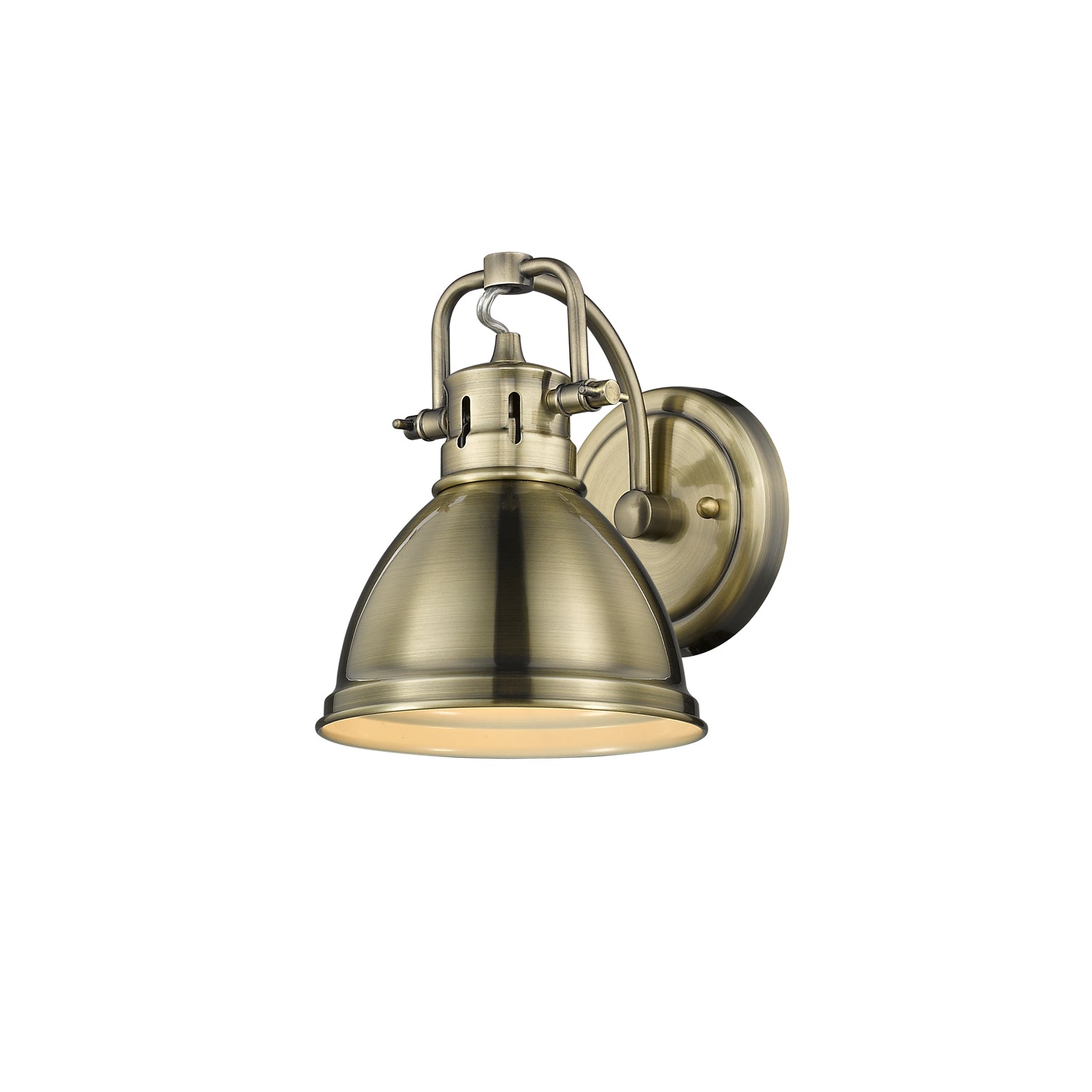 Duncan 1 Light Bath Vanity in Aged Brass with an Aged Brass Shade - Default Title - Golden Lighting