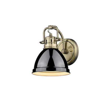 Duncan 1-Light Bath Vanity in Aged Brass with Black - Default Title - Golden Lighting