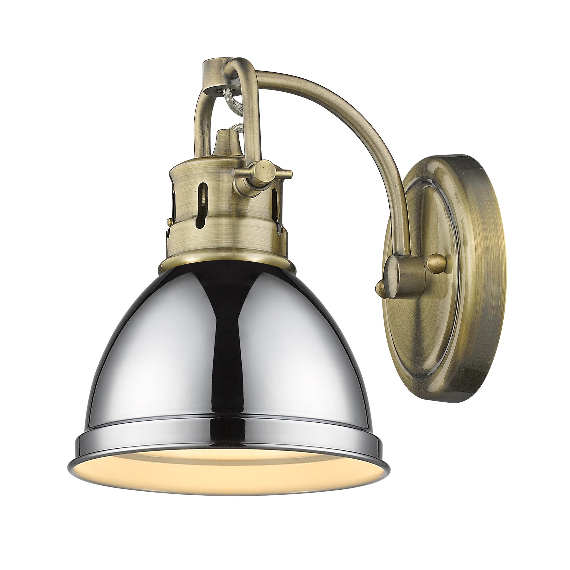 Duncan 1-Light Bath Vanity in Aged Brass with Chrome - Default Title - Golden Lighting