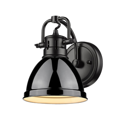 Yep by Golden Lighting Duncan 1-light Vanity in Matte Black and Black shade - - Golden Lighting