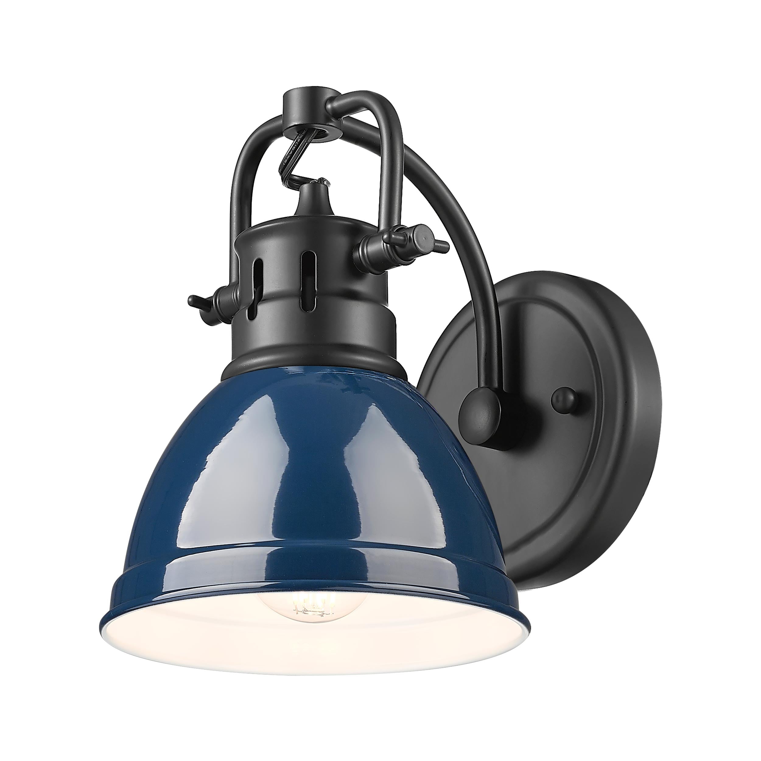 Duncan 1-Light Bath Vanity in Matte Black with Matte Navy - Default Title - Golden Lighting