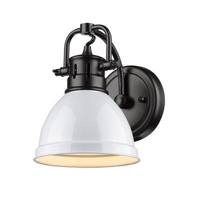 Yep by Golden Lighting Duncan 1-light Vanity in Matte Black and White shade - - Golden Lighting