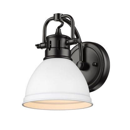 Yep by Golden Lighting Duncan 1-light Vanity in Matte Black and Matte White shade - - Golden Lighting