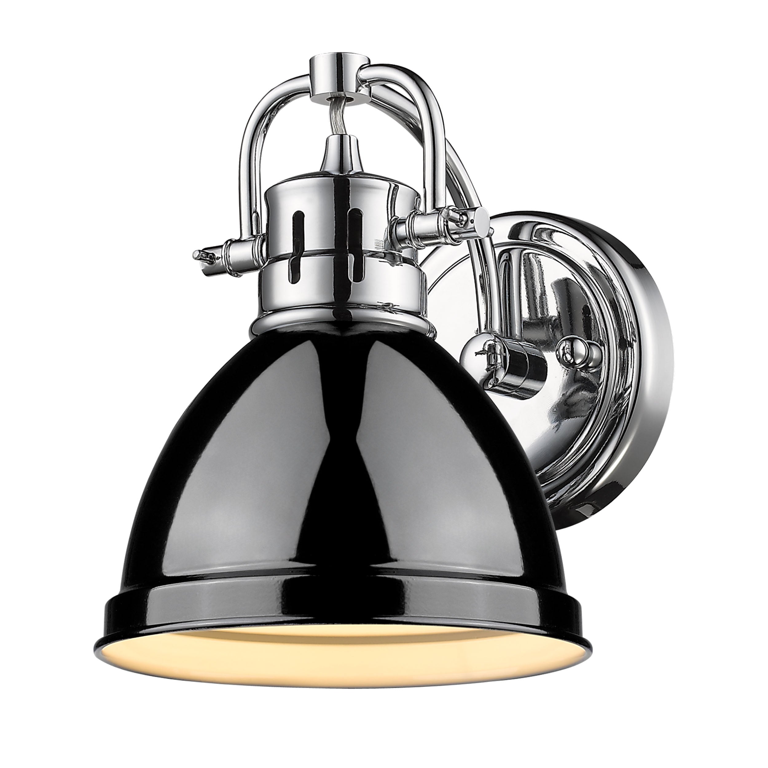 Yep by Golden Lighting Duncan 1-light Vanity in Chrome and Black shade
