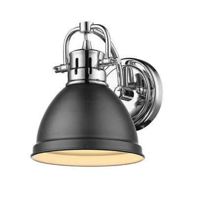Yep by Golden Lighting Duncan 1-light Vanity in Chrome and Matte Black shade - - Golden Lighting