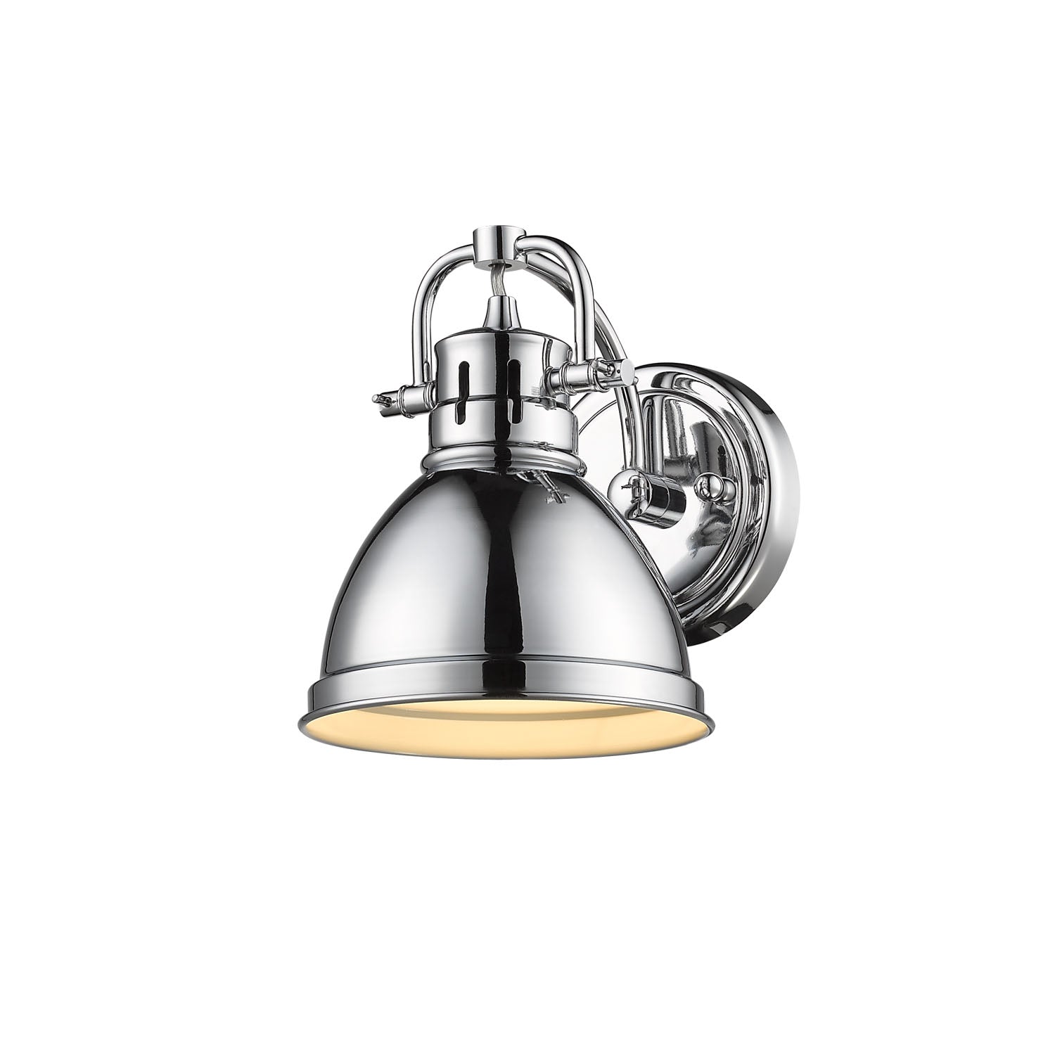 Duncan 1 Light Bath Vanity in Chrome with a Chrome Shade - Default Title - Golden Lighting