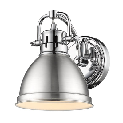 Yep by Golden Lighting Duncan 1-light Vanity in Chrome and Pewter shade - - Golden Lighting