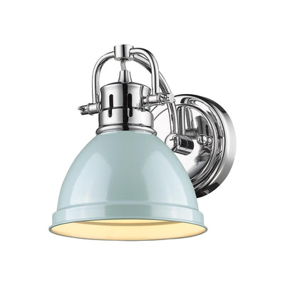 Yep by Golden Lighting Duncan 1-light Vanity in Chrome and Seafoam shade - - Golden Lighting