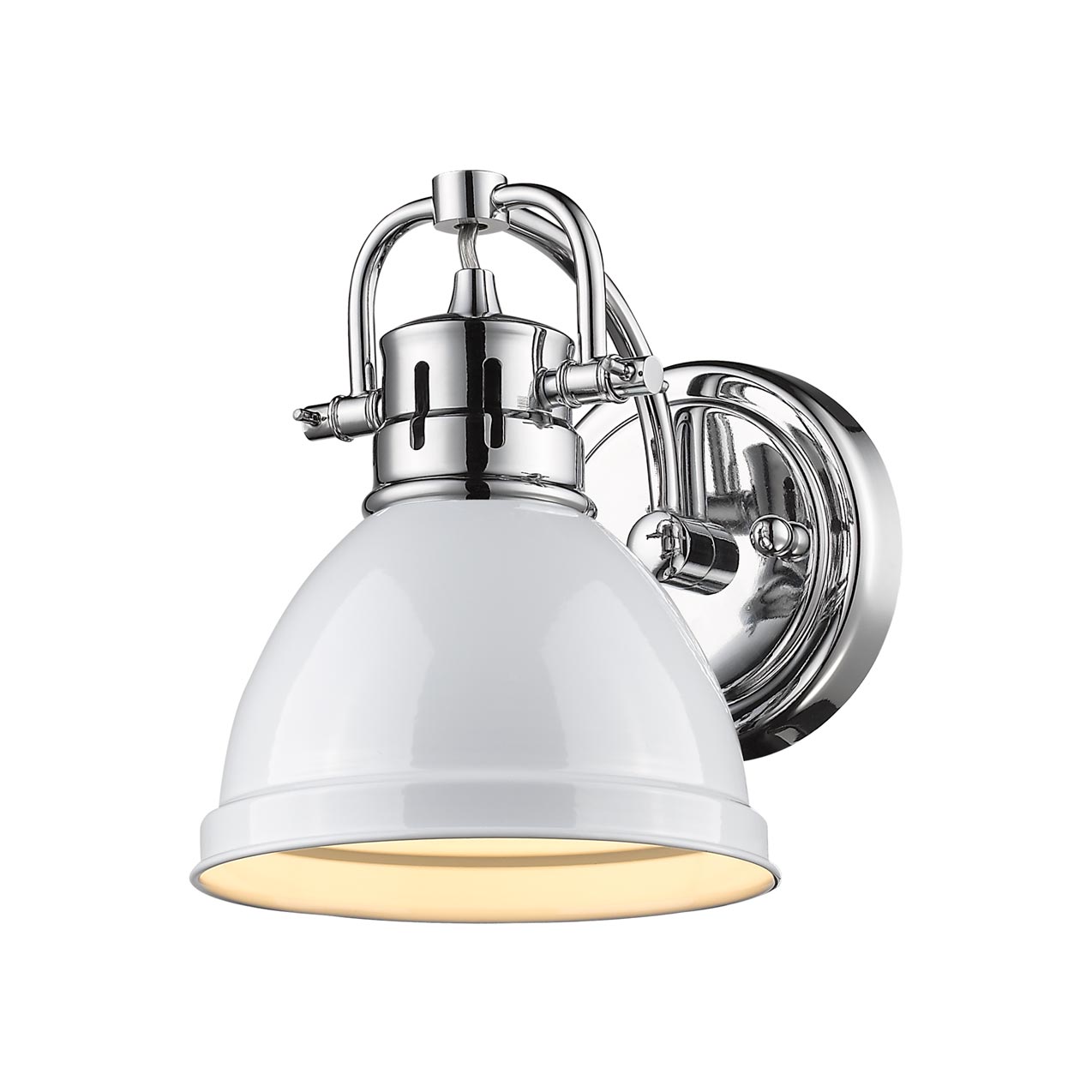 Yep by Golden Lighting Duncan 1-light Vanity in Chrome and White shade
