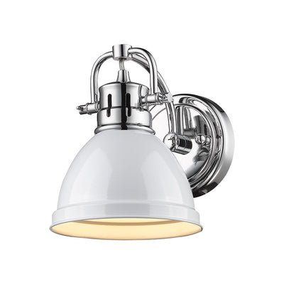 Yep by Golden Lighting Duncan 1-light Vanity in Chrome and White shade - - Golden Lighting