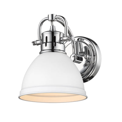 Yep by Golden Lighting Duncan 1-light Vanity in Chrome and Matte White shade - - Golden Lighting