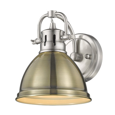 Yep by Golden Lighting Duncan 1-light Vanity in Pewter and Aged Brass shade - - Golden Lighting