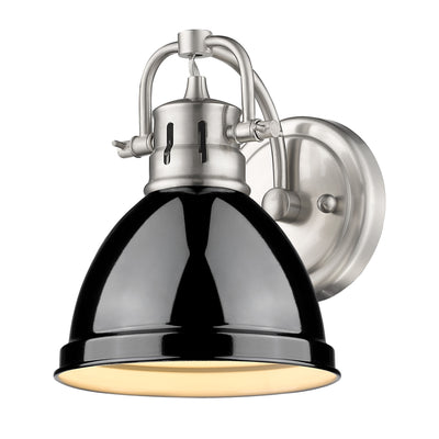 Yep by Golden Lighting Duncan 1-light Vanity in Pewter and Black shade - - Golden Lighting