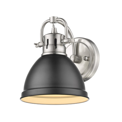 Yep by Golden Lighting Duncan 1-light Vanity in Pewter and Matte Black shade - - Golden Lighting