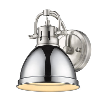 Yep by Golden Lighting Duncan 1-light Vanity in Pewter and Chrome shade - - Golden Lighting