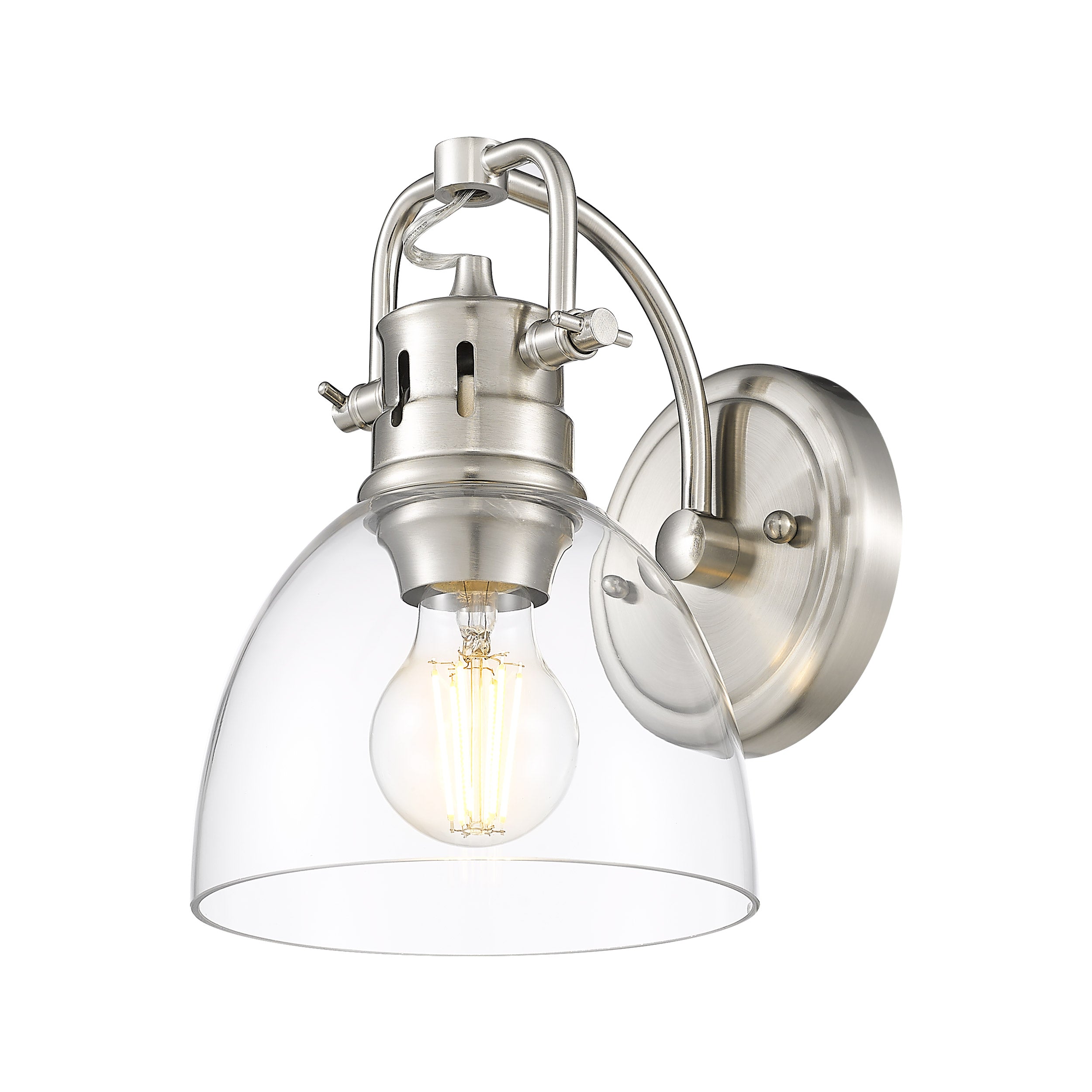 Yep by Golden Lighting Duncan 1-light Vanity in Pewter and Clear Glass