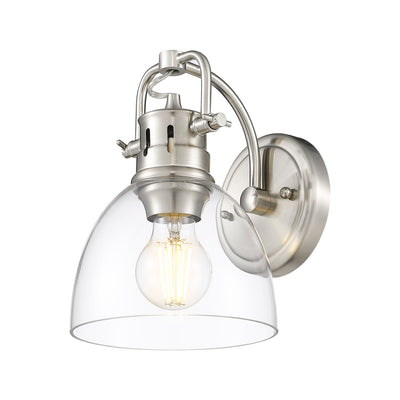 Yep by Golden Lighting Duncan 1-light Vanity in Pewter and Clear Glass - - Golden Lighting