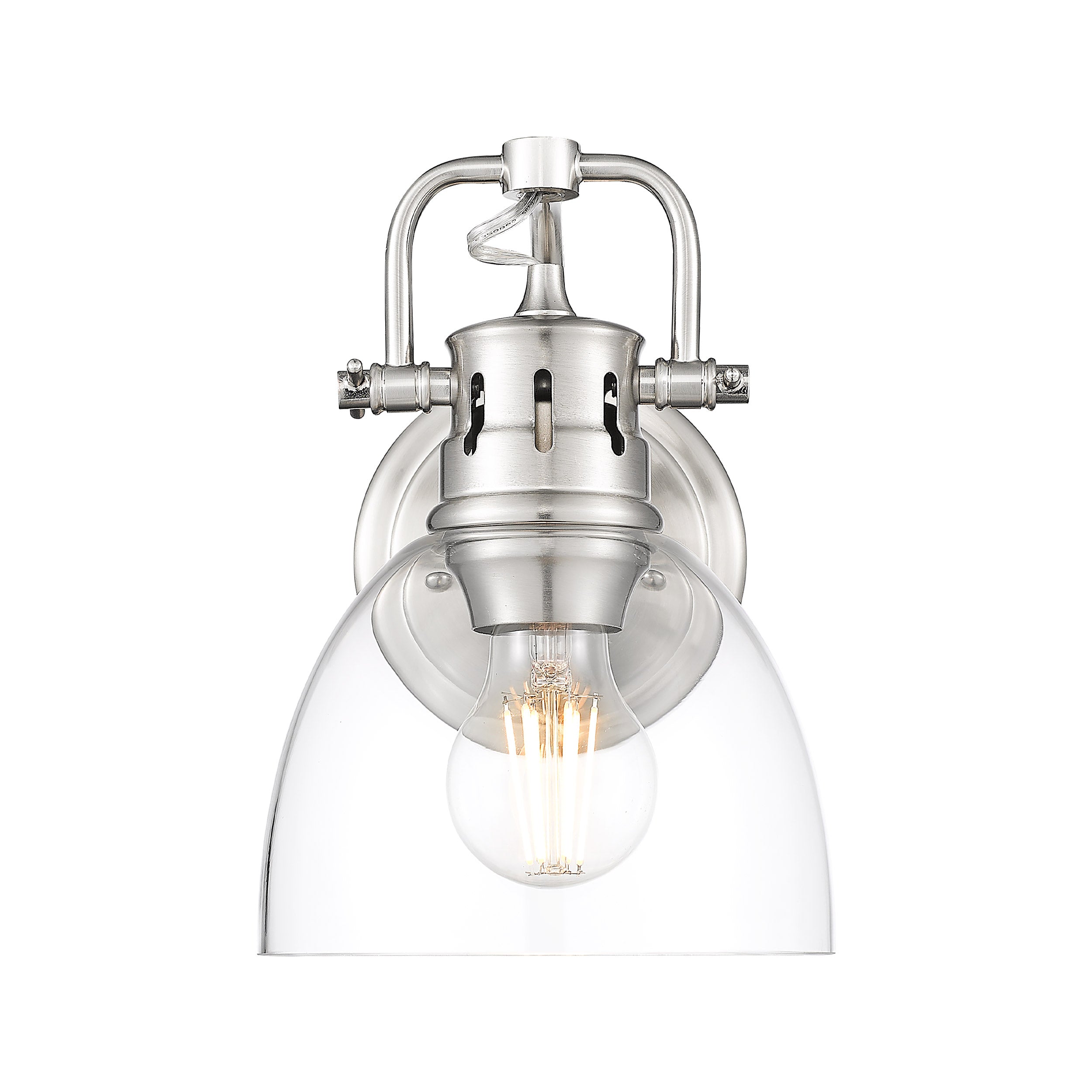 Duncan 1-Light Bath Vanity in Pewter with Clear Glass - - Golden Lighting