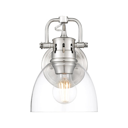 Duncan 1-Light Bath Vanity in Pewter with Clear Glass - - Golden Lighting
