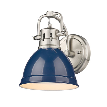 Yep by Golden Lighting Duncan 1-light Vanity in Pewter and Navy Blue shade - - Golden Lighting