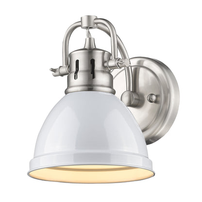 Yep by Golden Lighting Duncan 1-light Vanity in Pewter and White shade