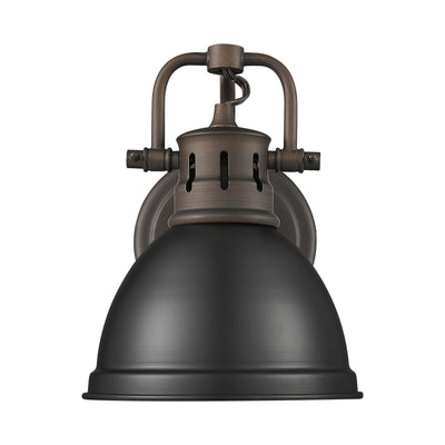 Yep by Golden Lighting Duncan 1-light Vanity in Rubbed Bronze and Matte Black shade - Default Title - Golden Lighting