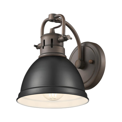 Duncan 1-Light Bath Vanity in Rubbed Bronze with Matte Black - Default Title - Golden Lighting